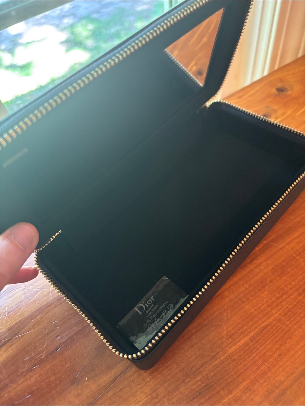 Dior Black Zip Cosmetic Case with Gold Celestial Accents - Picture 4 of 4
